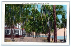 c1930's Ocean Pond Club House Dirt Road Valdosta Georgia GA Vintage Postcard 