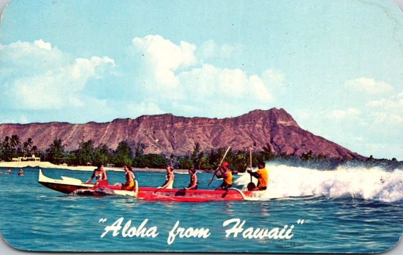 Hawaii Waikiki Beach Outrigger Canoe 1967