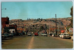 Butte Montana MT Postcard Harrison Avenue Cars Mountain Scene 1967 Vintage