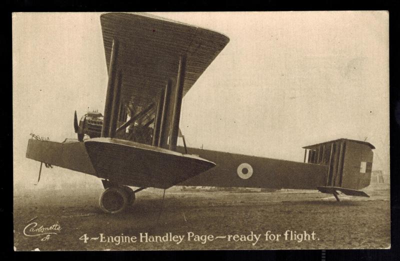 Mint RPPC England Real picture postcard RAF Handley Page 4 Engine Bomber