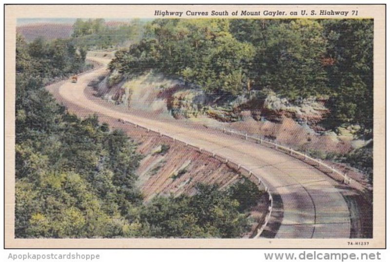 Arkansas Mount Gayler Highway Curves South Of Mount Gayler On U S Highway 71