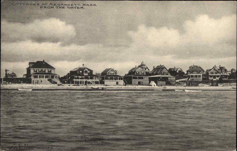 Megansett Falmouth Cape Cod MA Cottages on Shore c1910 Postcard