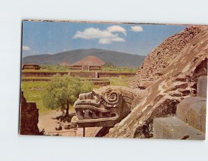 Postcard Serpent head and Alfarda, Teotihuacán, Mexico