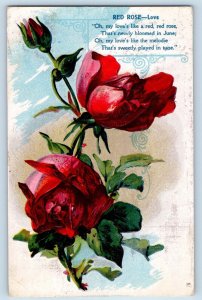 Indianapolis IN Postcard Red Rosed Flowers Up To Date Farming Advertising 1910