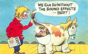 Comic horse actor script  We can do without the sound effects Bert ! postcard