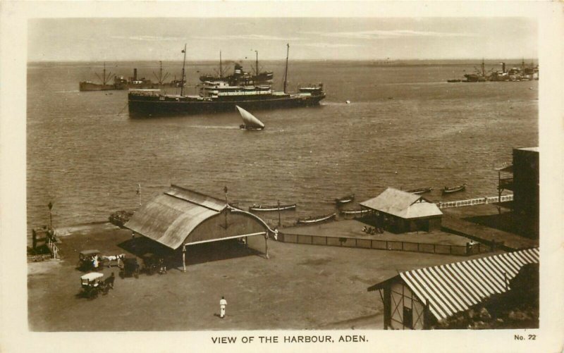 Aden Yemen view of the harbour egyptian cigarettes factory M.S. Lehem & Co photo