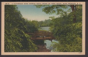 North Carolina Scene Rustic Bridge on Terry Estate, Black Mountain ~ LINEN