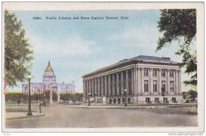 Public Library and State Capitol, Denver, Colorado, 1930-1940s