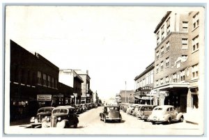 Dodge City Kansas RPPC Photo Postcard Street View Kansas State Employment Cars