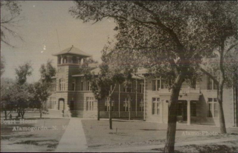 Alamogordo NM Court House Real Photo Postcard