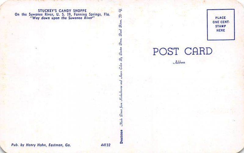 Stuckey's Candy Shoppe Suwanee River - Fanning Springs, Florida FL Postcard