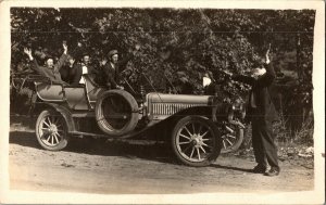 RPPC A Holdup Scene at Universal City Studio Ranch Lot c1913 CA Vtg Postcard G74