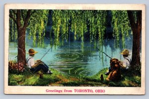 J92/ Toronto Ohio Postcard Linen Greetings from Toronto Ohio 468