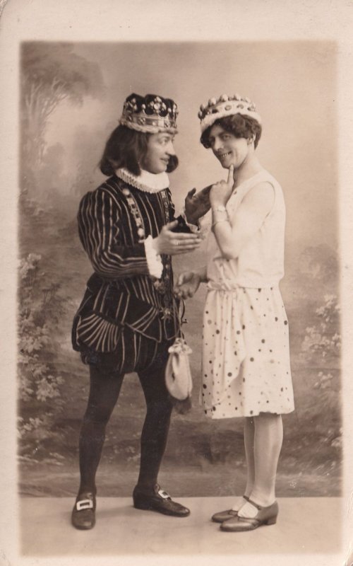 Transvestite As Carnival Queen Real Photo Manchester Postcard