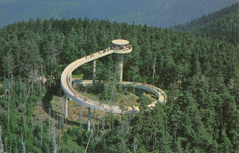 Postcard Observation Tower Atop Clingmans Dome Great Smoky Mountains
