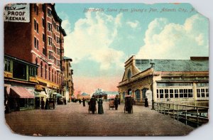 Boardwalk Seen From Young's Pier Atlantic City New Jersey NJ Roadway Postcard