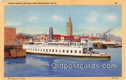 Ferry Boats Leaving San Francisco, CA USA Ship Unused 