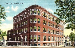 1940s NASHUA NEW HAMPSHIRE Y.M.C.A. BUILDING UNPOSTED LINEN POSTCARD P601