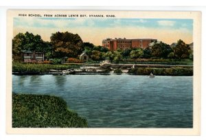 MA - Cape Cod, Hyannis. High School from across Lewis Bay