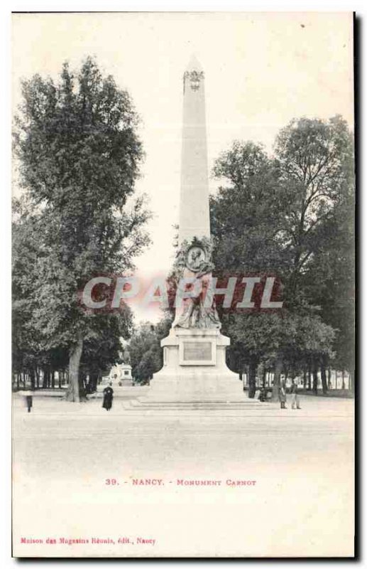 Old Postcard Nancy Monument Carnot