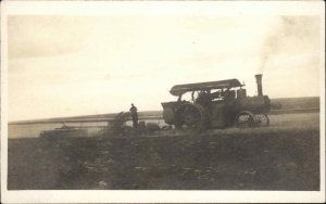 Farming Tractor Steam Engine Namaka Farm Strathmore Alberta c1910 RPPC