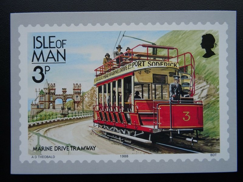 Isle of Man MARINE DRIVE TRAMWAY Railways & Tramways c1980's Postcard