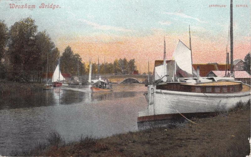 WROXHAM BRIDGE NORFOLK UK~JARROLDS SERIES #1254 POSTCARD 1906 PM