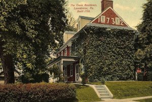 C.1910 The Owen Residence, Lansdowne, Pa. Vintage Postcard P137