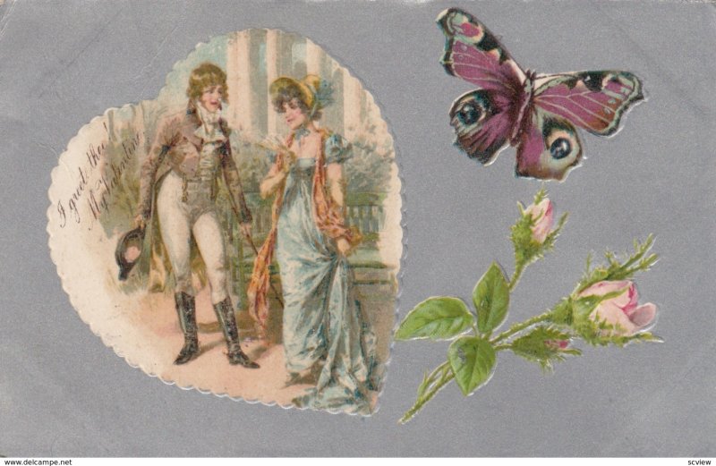 VALENTINE'S DAY Butterfly  , Victorian Romance Couple #1 , 1908