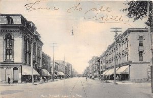 J56/ Janesville Wisconsin Postcard c1910 Main Street Stores  7