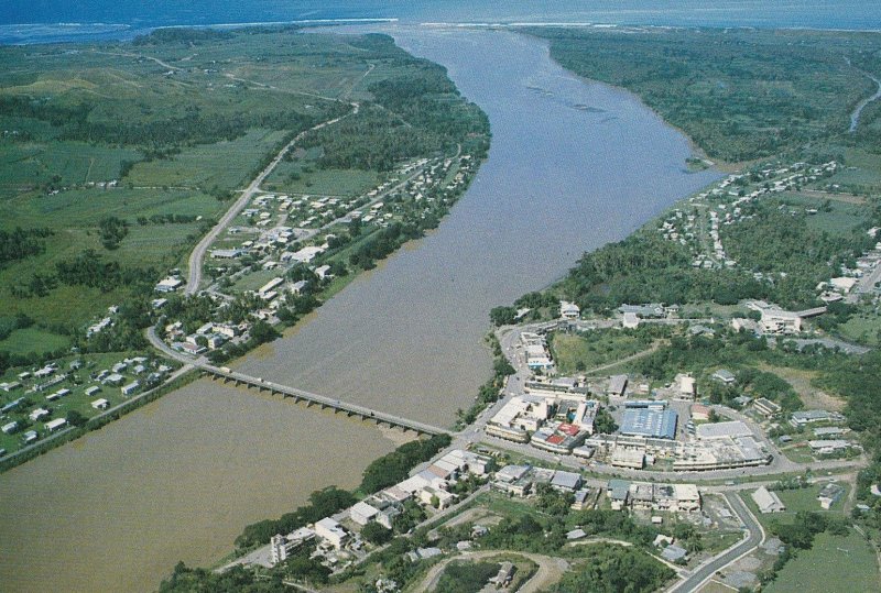 Sigatoka Town Shopping Centre Fiji Aerial Postcard