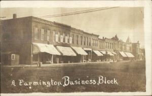 Farmington IL Street Scene Business Block c1910 Real Photo Postcard