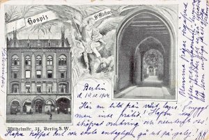 BERLIN GERMANY~HOSPIZ ST MICHAEL-WILHELMSTRASSE~1904 POST TO STOCKHOLM  POSTCARD