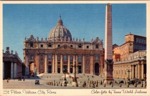 Rome, Italy  ST PETER'S CHURCH~VATICAN CITY  TWA Airline Advertising Postcard