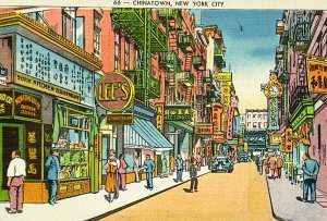 Vintage Postcard Chinatown New York Old China