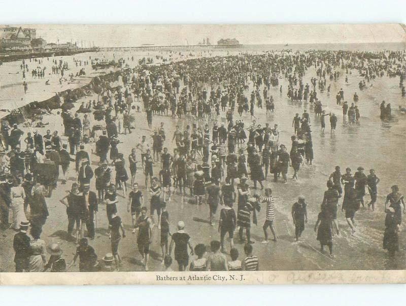 Pre-1907 BEACH SCENE Atlantic City New Jersey NJ d8545