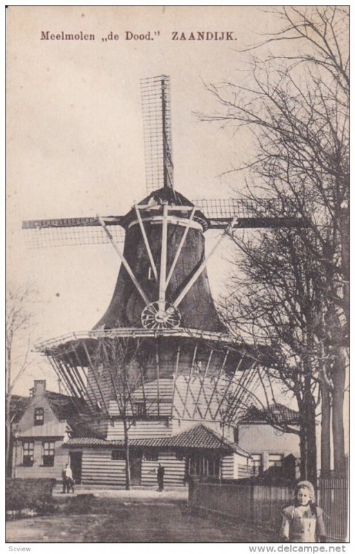 ZAANDIJK, Noord-Holland, Netherlands, 1900-1910's; Meelmolen De Dood, Windmill