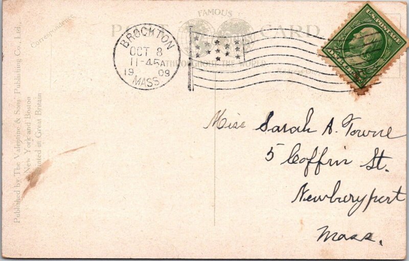 Soldiers and Sailors Monument, Brockton MA Civil War c1908 Vintage Postcard S47