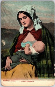 Rest My Ain Bairnie Mother Carrying Her Baby Portrait Postcard