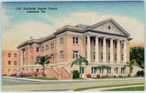 LAKELAND, Florida FL   SOUTHSIDE BAPTIST CHURCH ca 1940s Linen Postcard