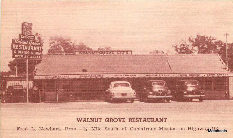 1940's Walnut Grove Restaurant Highway 101 automobiles 4906 postcard