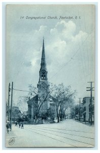 1905 Congregation Church, Pawtucket Rhode Island, RI Antique Postcard