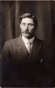 Portrait of Man Walter Hargrave ?? Nickelson Studio Moosomin SK Postcard H29