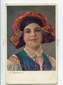 3129178 CZECHIA woman in native dress by MUTTICH #4 Vintage PC