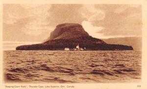 Lake Superior Ontario Canada Thunder Cape Giant Rock Antique Postcard K94502