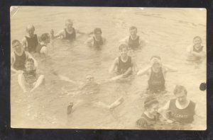 RPPC GREAT SALT LAKE UTAH WOMEN GIRLS SWIMSUIT BATHING 1910 REAL PHOTO POSTCARD