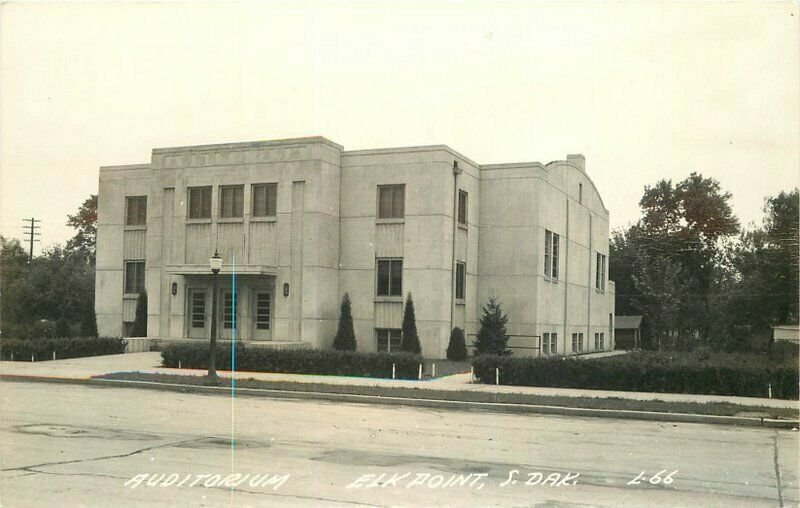 Auditorium Elkpoint South Dakota 1940s RPPC Photo #L-66 Postcard 20-6456