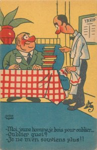 Humor comic caricature restaurant joke