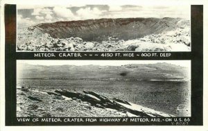 Arizona Meteor Crater Highway 1947 Route 66 RPPC Photo Postcard Lollesgard 8868