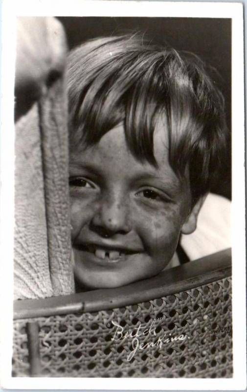 RPPC   Child Movie Star  BUTCH JENKINS  Son of Doris Dudley  ca 1940s Postcard